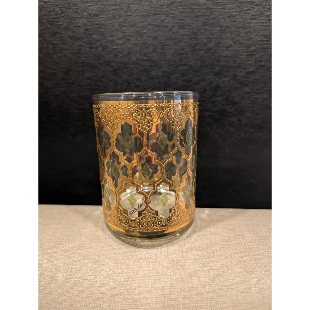 Vintage Culver 22kt Gold Trim "Valencia" Lowball Cocktail Glass